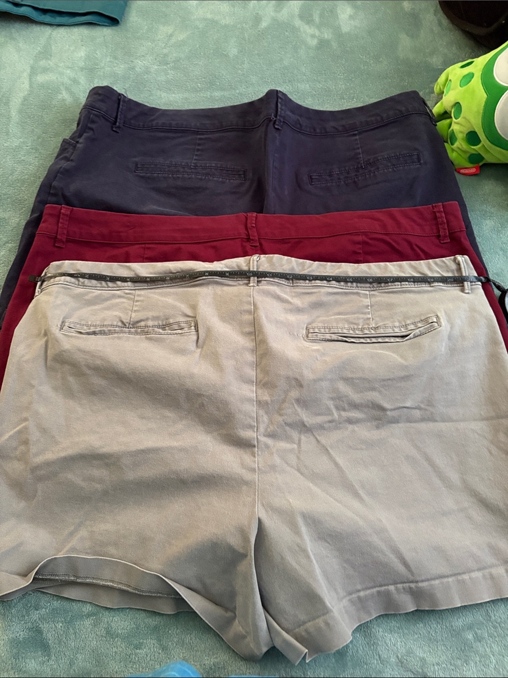 Old Navy Pixie Shorts Trio - Burgundy, Navy, Gray - Picture 8 of 9